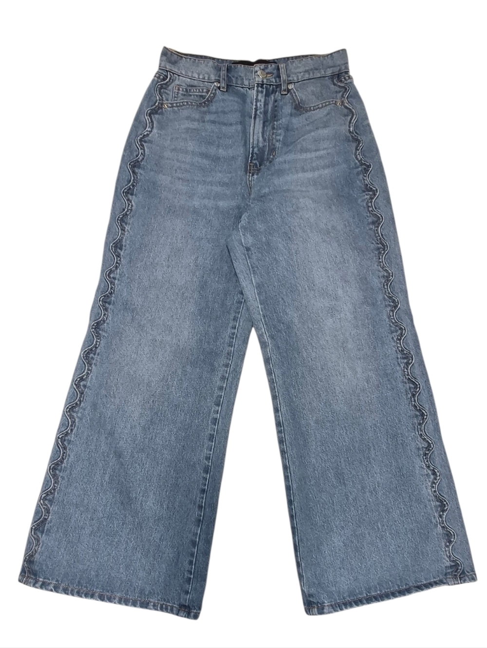 Veronica Beard Taylor Scalloped Wide Leg Crop High Rise - Size 26 - Picture 4 of 10